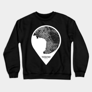 Thessaloniki, Greece City Map - Travel Pin Crewneck Sweatshirt